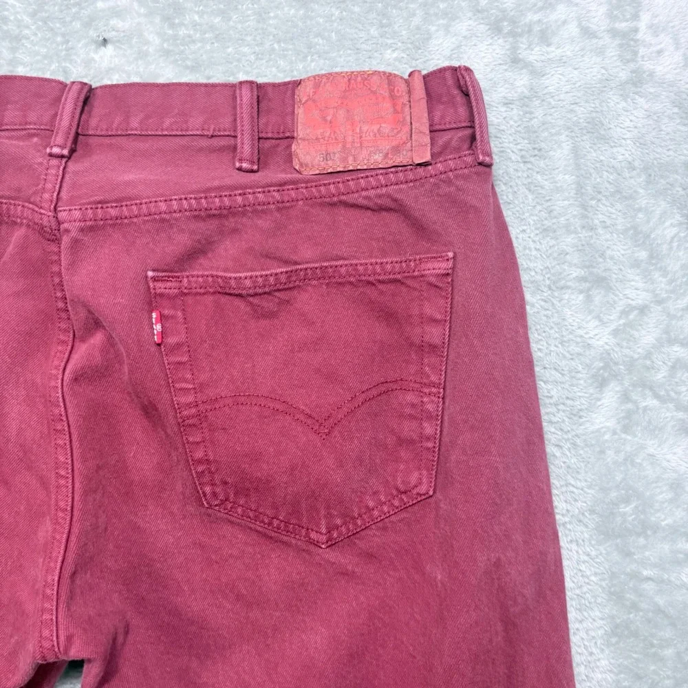 Levi's 501 Original Fit Mens 38x30 Pink Maroon Button Fly Straight Leg Jeans